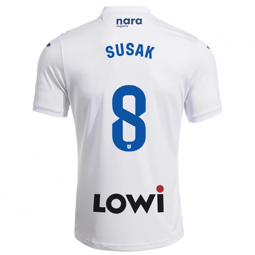 Danxen Donna Maglia Petro Susak #8 Bianco Blu Scuro Kit Gara Home 2025/26 Maglietta