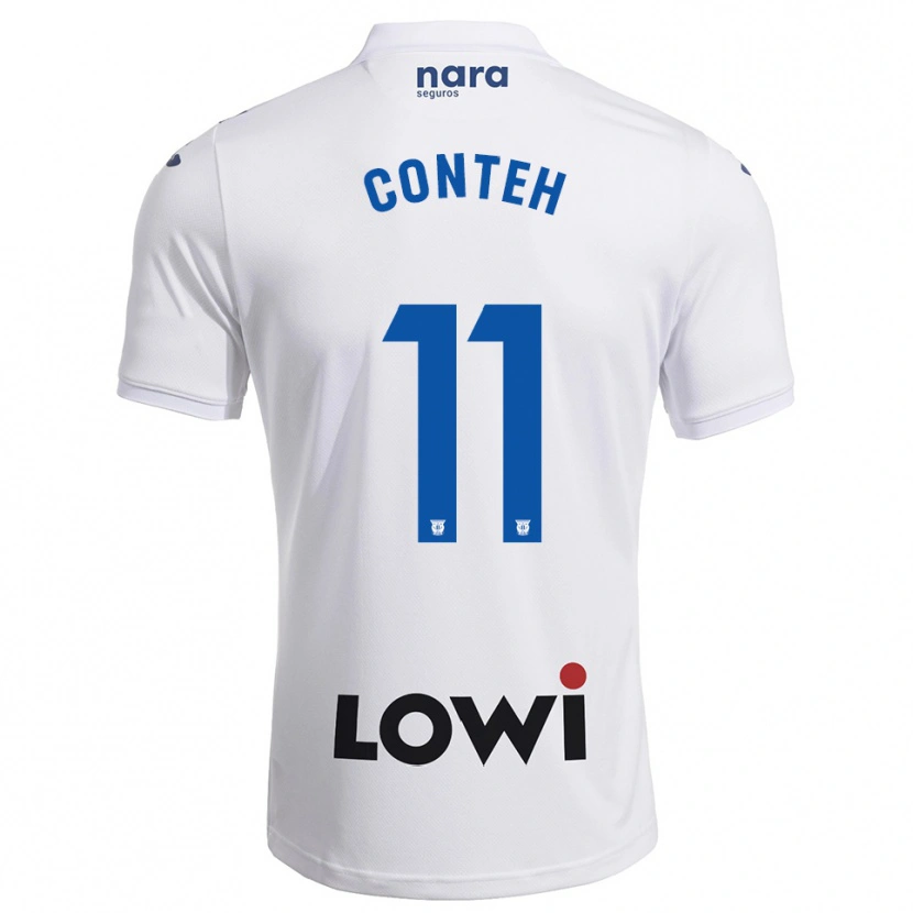 Danxen Donna Maglia Denis Conteh #11 Bianco Blu Scuro Kit Gara Home 2025/26 Maglietta