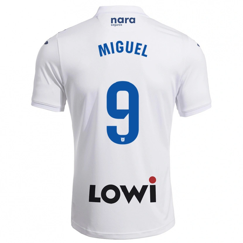 Danxen Donna Maglia Miguel De La Fuente #9 Bianco Blu Scuro Kit Gara Home 2025/26 Maglietta