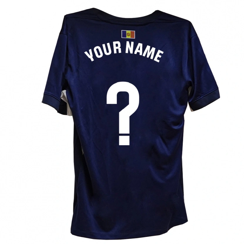 Danxen Donna Maglia Il Tuo Nome #0 Blu Navy Bianco Kit Gara Home 2025/26 Maglietta