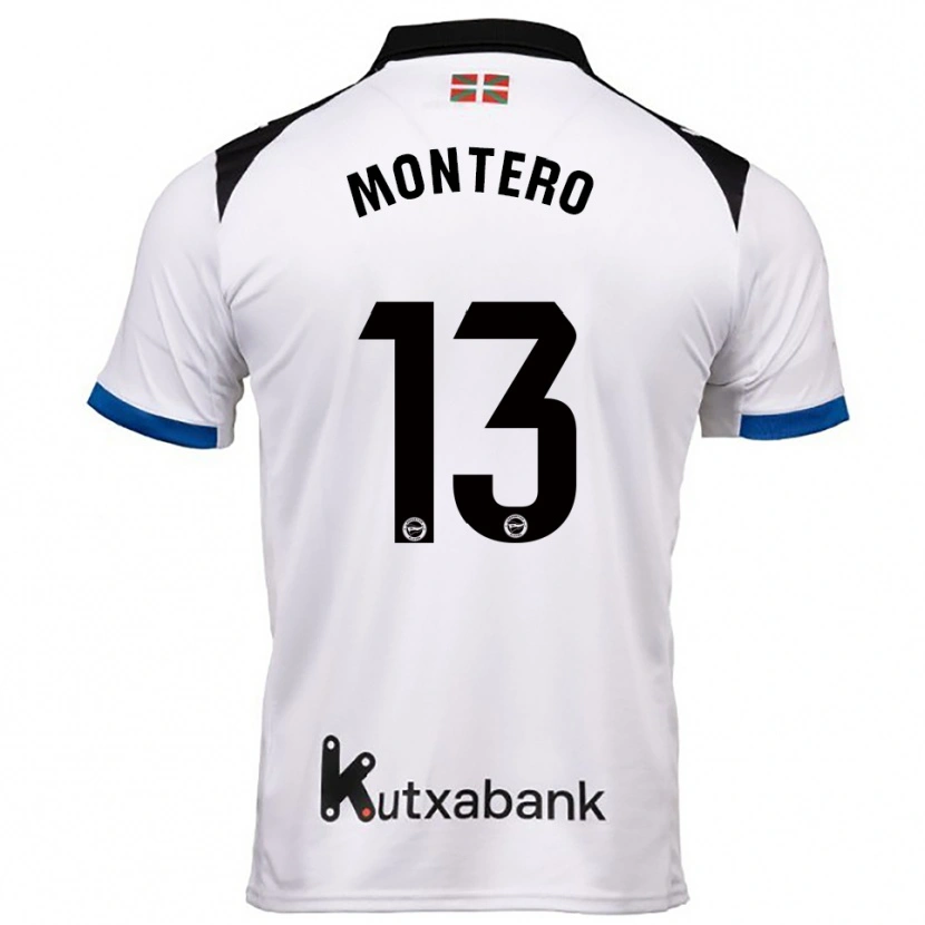 Danxen Donna Maglia Rubén Montero #13 Bianco Blu Kit Gara Away 2025/26 Maglietta