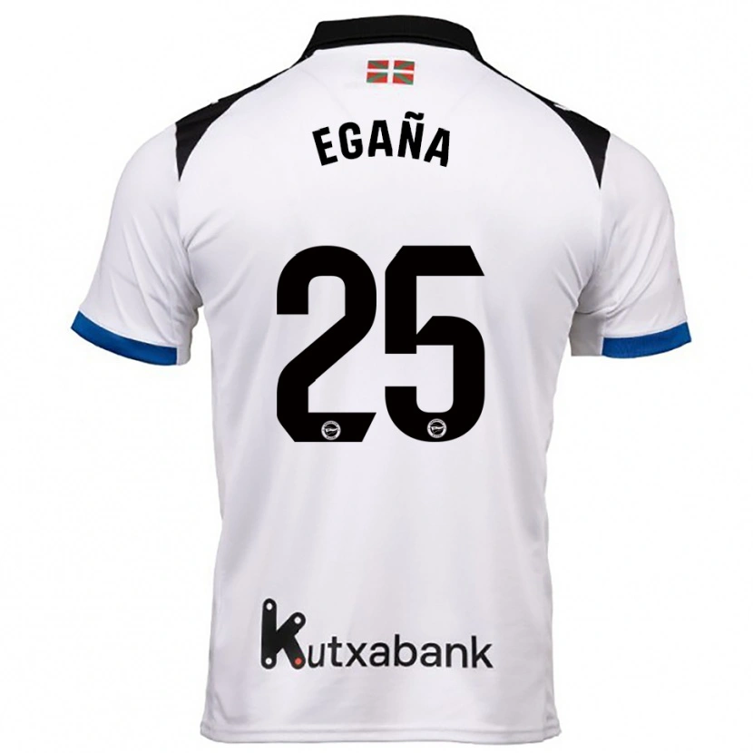 Danxen Donna Maglia Eider Egaña #25 Bianco Blu Kit Gara Away 2025/26 Maglietta