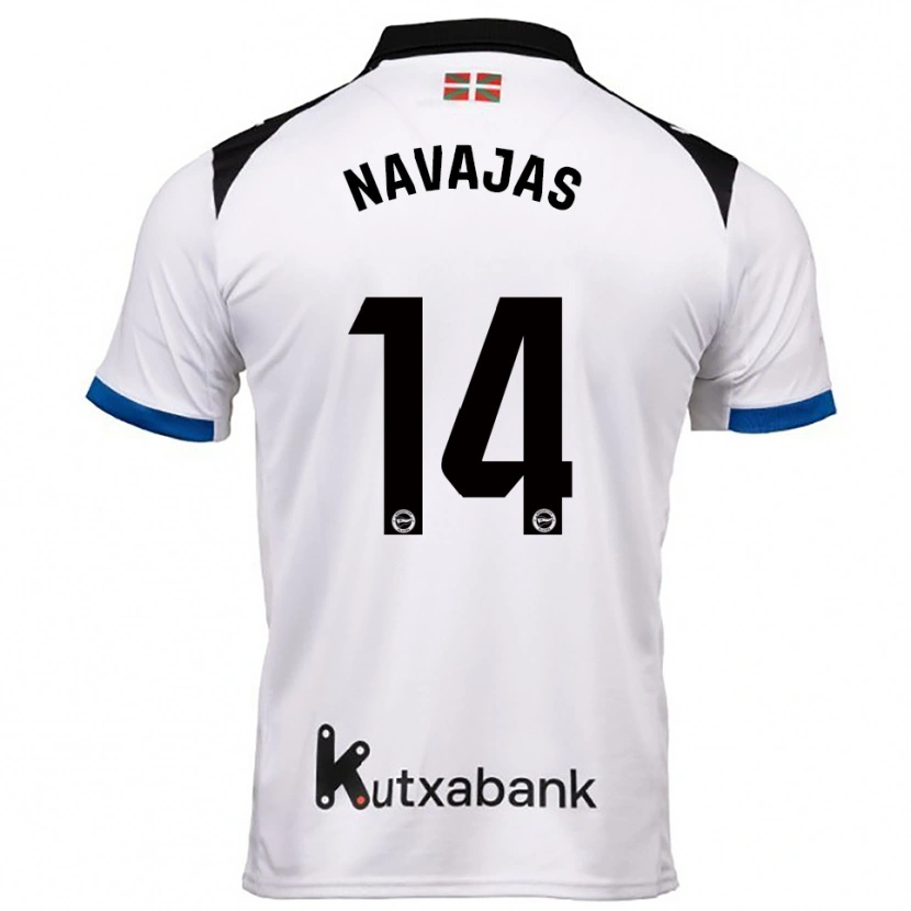 Danxen Donna Maglia Laura Navajas #14 Bianco Blu Kit Gara Away 2025/26 Maglietta