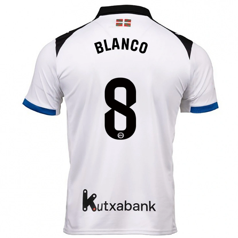 Danxen Donna Maglia Antonio Blanco #8 Bianco Blu Kit Gara Away 2025/26 Maglietta