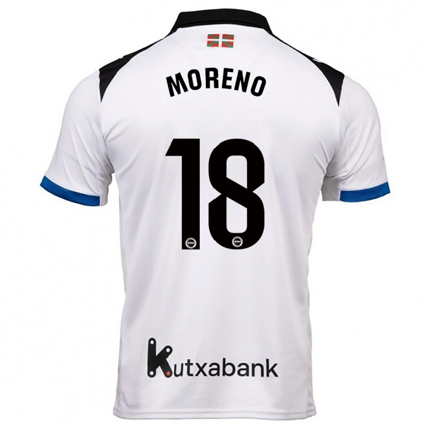 Danxen Donna Maglia Laura Moreno #18 Bianco Blu Kit Gara Away 2025/26 Maglietta