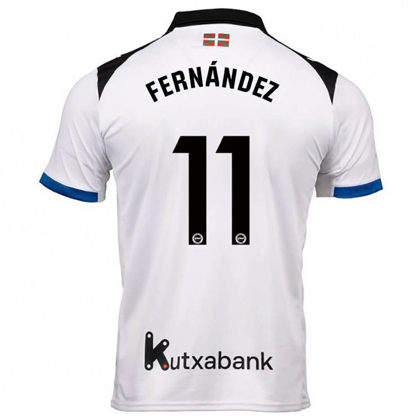 Danxen Donna Maglia Imanol Fernández #11 Bianco Blu Kit Gara Away 2025/26 Maglietta