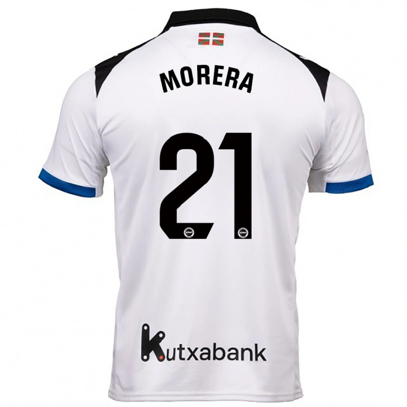 Danxen Donna Maglia Carla Morera #21 Bianco Blu Kit Gara Away 2025/26 Maglietta