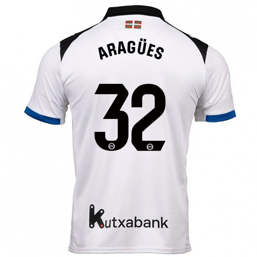 Danxen Donna Maglia Chema Aragües #32 Bianco Blu Kit Gara Away 2025/26 Maglietta
