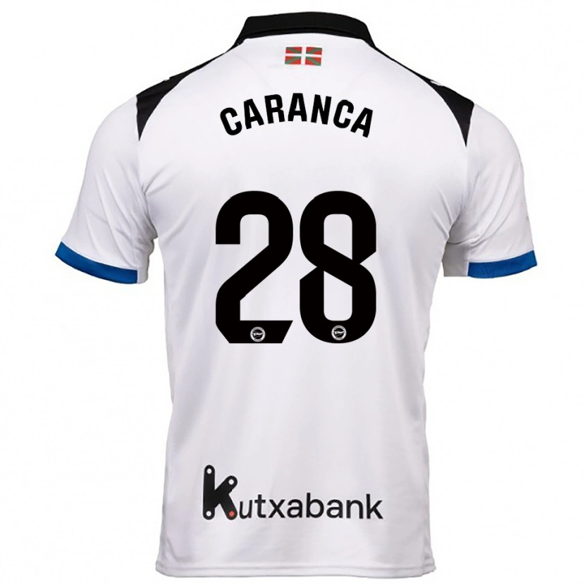 Danxen Donna Maglia Sara Caranca #28 Bianco Blu Kit Gara Away 2025/26 Maglietta