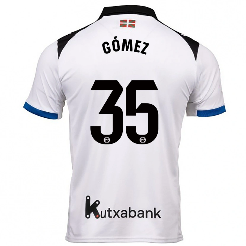 Danxen Donna Maglia Jorge Gómez #35 Bianco Blu Kit Gara Away 2025/26 Maglietta