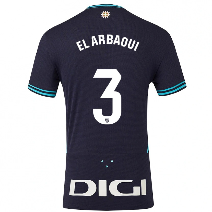 Danxen Donna Maglia Ilyas El Arbaoui #3 Blu Scuro Azzurro Kit Gara Away 2025/26 Maglietta