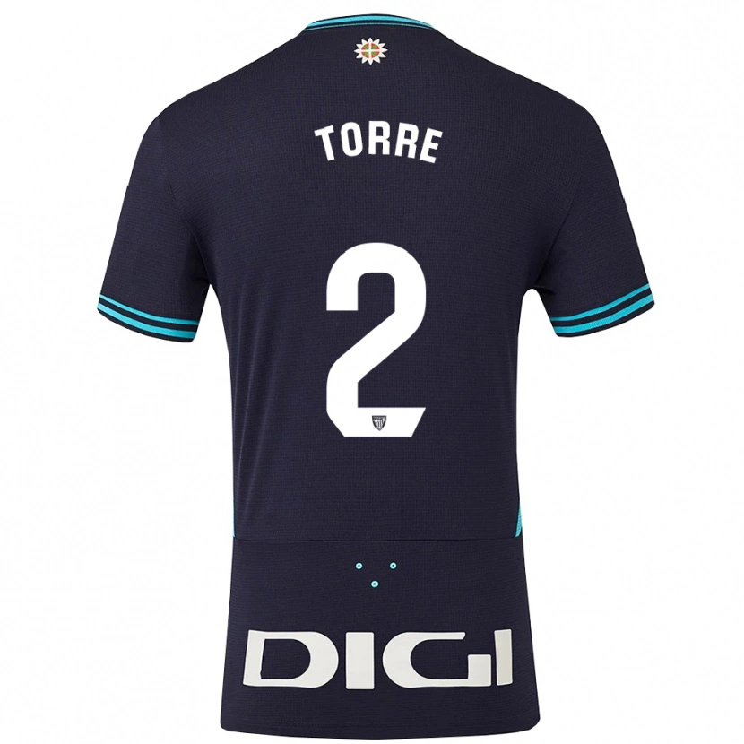 Danxen Donna Maglia Maddi Torre #2 Blu Scuro Azzurro Kit Gara Away 2025/26 Maglietta