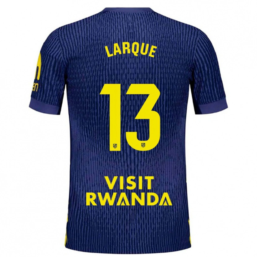 Danxen Donna Maglia Patricia Larqué #13 Blu Scuro Giallo Kit Gara Away 2025/26 Maglietta