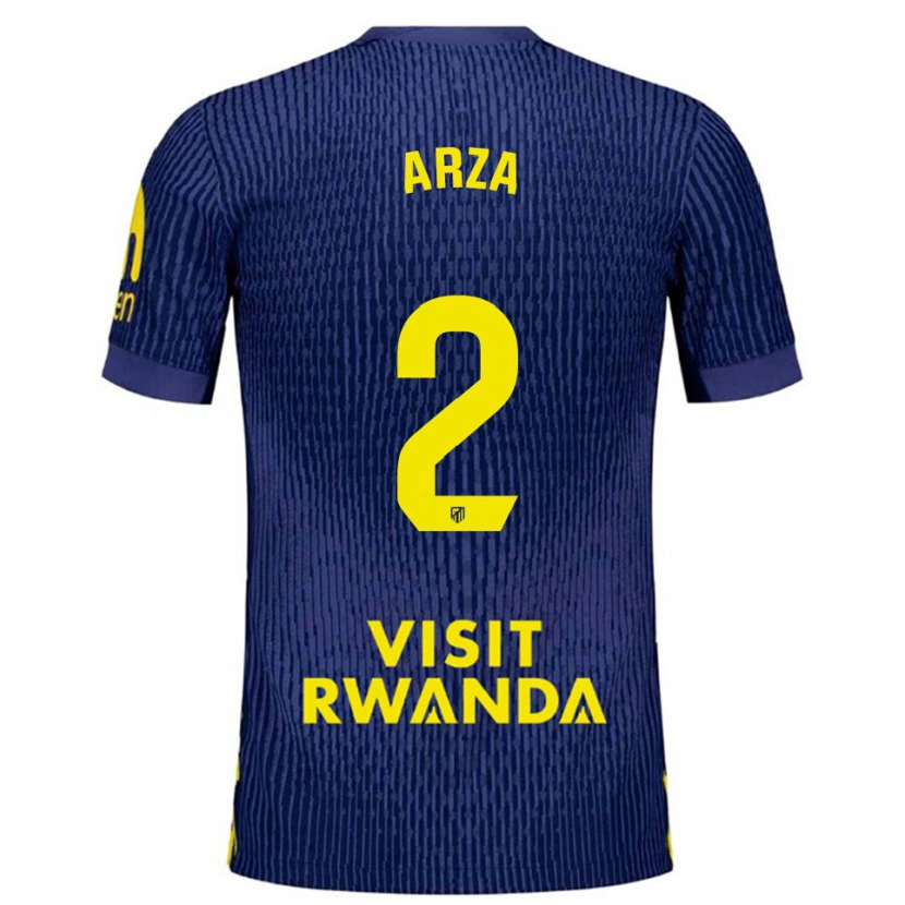 Danxen Donna Maglia David Arza #2 Blu Scuro Giallo Kit Gara Away 2025/26 Maglietta