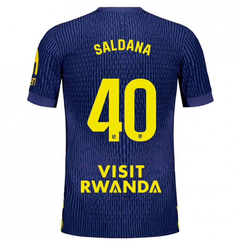 Danxen Donna Maglia Jose Saldana #40 Blu Scuro Giallo Kit Gara Away 2025/26 Maglietta