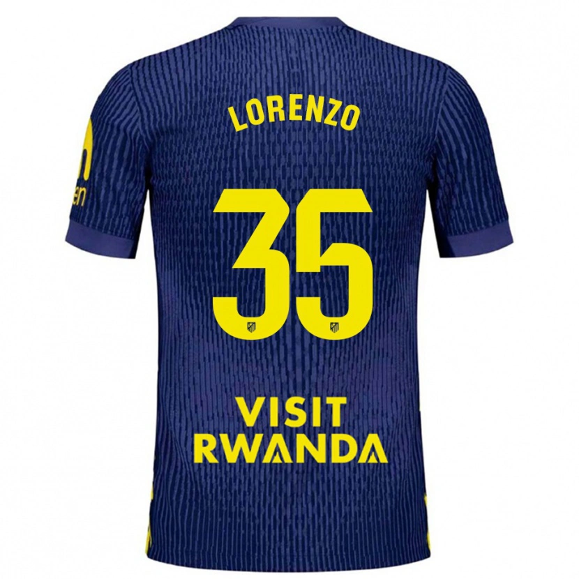 Danxen Donna Maglia Diego Lorenzo #35 Blu Scuro Giallo Kit Gara Away 2025/26 Maglietta