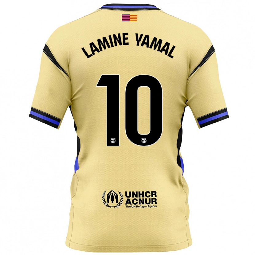 Danxen Donna Maglia Lamine Yamal #10 Giallo Nero Kit Gara Away 2025/26 Maglietta
