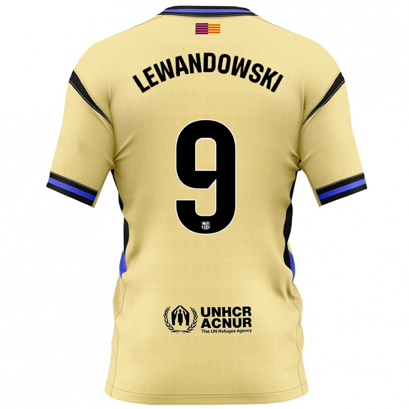 Danxen Donna Maglia Robert Lewandowski #9 Giallo Nero Kit Gara Away 2025/26 Maglietta