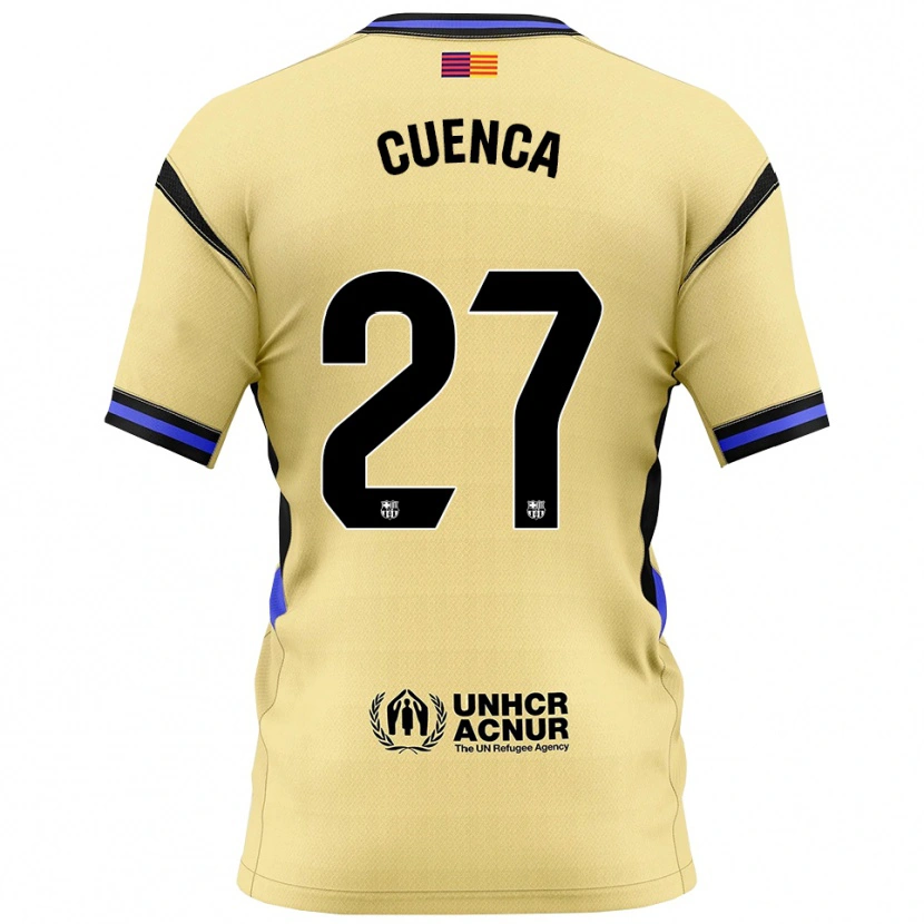 Danxen Donna Maglia Andrés Cuenca #27 Giallo Nero Kit Gara Away 2025/26 Maglietta