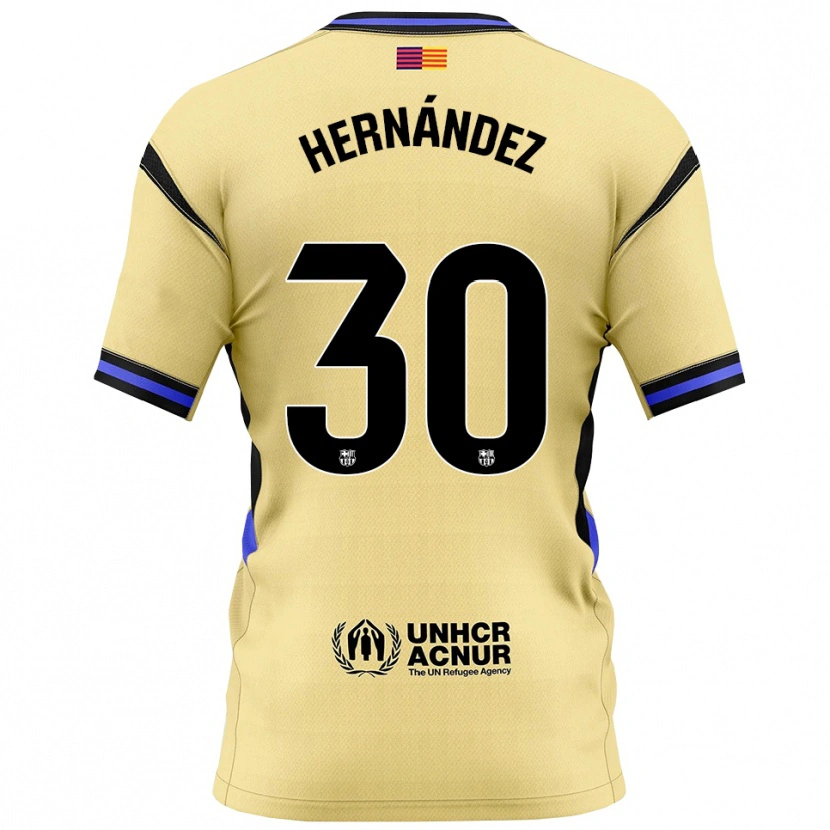 Danxen Donna Maglia Juan Hernández #30 Giallo Nero Kit Gara Away 2025/26 Maglietta
