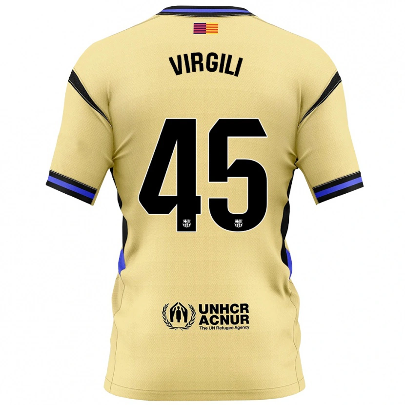 Danxen Donna Maglia Jan Virgili #45 Giallo Nero Kit Gara Away 2025/26 Maglietta
