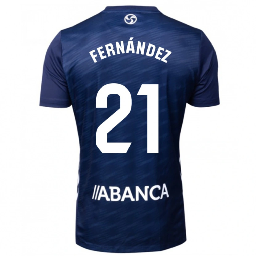 Danxen Donna Maglia Manu Fernández #21 Blu Scuro Bianco Kit Gara Away 2025/26 Maglietta