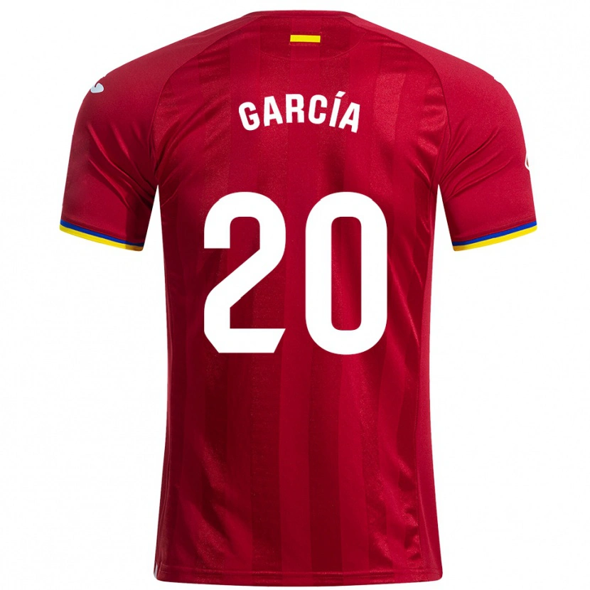 Danxen Donna Maglia Álex García #20 Rosso Giallo Blu Kit Gara Away 2025/26 Maglietta