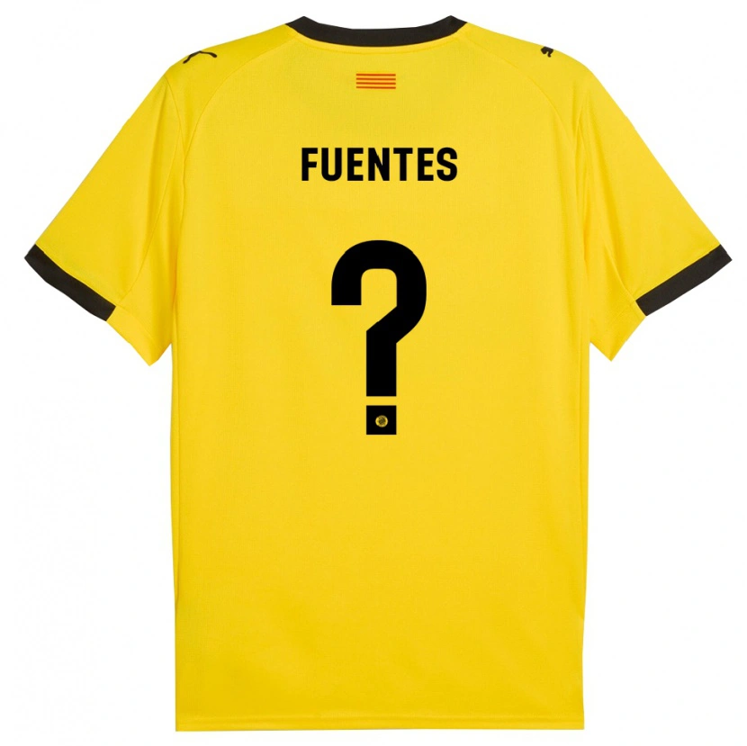 Danxen Donna Maglia Jaime Fuentes #0 Giallo Nero Kit Gara Away 2025/26 Maglietta