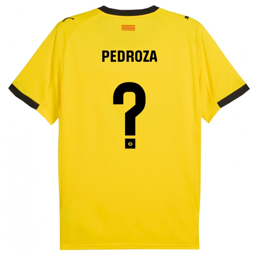 Danxen Donna Maglia Gerardo Pedroza #0 Giallo Nero Kit Gara Away 2025/26 Maglietta