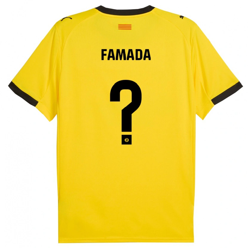 Danxen Donna Maglia Álex Famada #0 Giallo Nero Kit Gara Away 2025/26 Maglietta