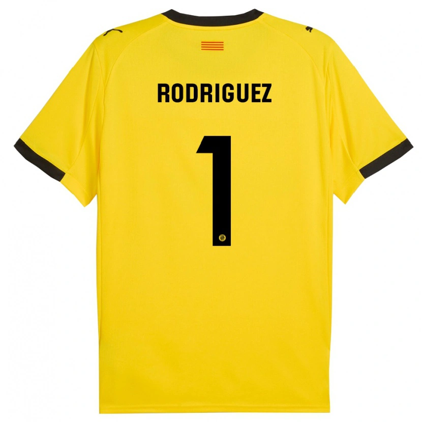 Danxen Donna Maglia Maria Rodríguez #1 Giallo Nero Kit Gara Away 2025/26 Maglietta