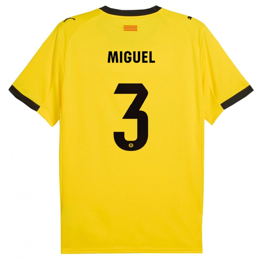 Danxen Donna Maglia Miguel Gutiérrez #3 Giallo Nero Kit Gara Away 2025/26 Maglietta