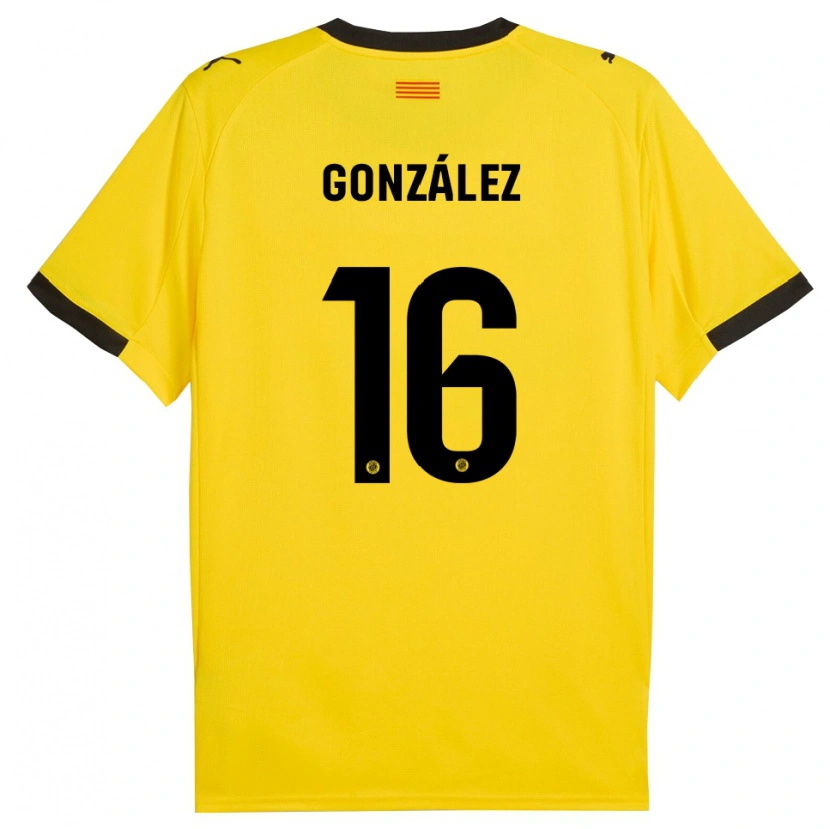 Danxen Donna Maglia Lau González #16 Giallo Nero Kit Gara Away 2025/26 Maglietta