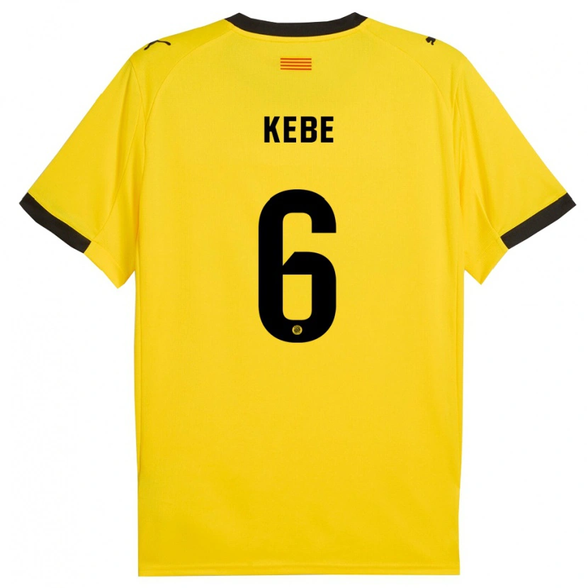 Danxen Donna Maglia Ibrahima Kébé #6 Giallo Nero Kit Gara Away 2025/26 Maglietta