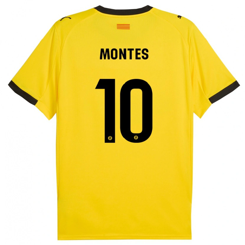 Danxen Donna Maglia Luis Montes #10 Giallo Nero Kit Gara Away 2025/26 Maglietta