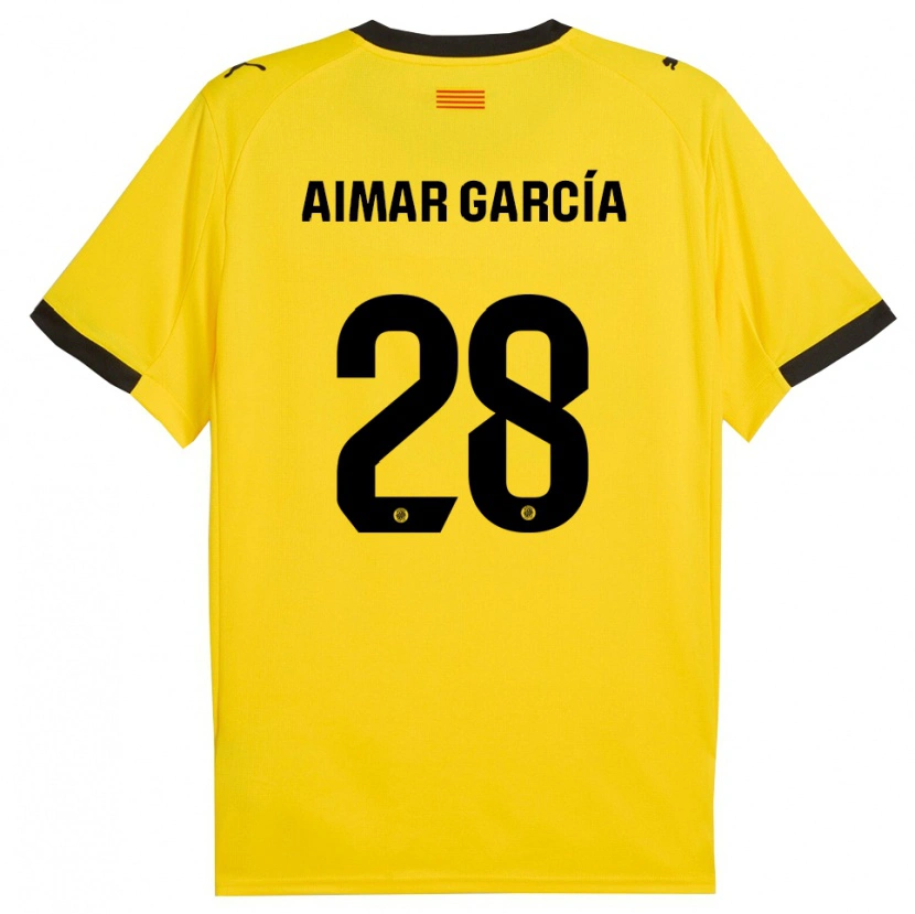 Danxen Donna Maglia Aimar García #28 Giallo Nero Kit Gara Away 2025/26 Maglietta