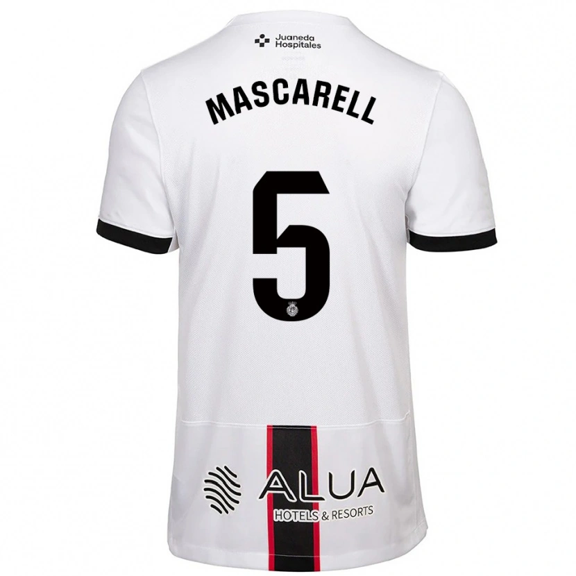Danxen Donna Maglia Omar Mascarell #5 Bianco Nero Kit Gara Away 2025/26 Maglietta