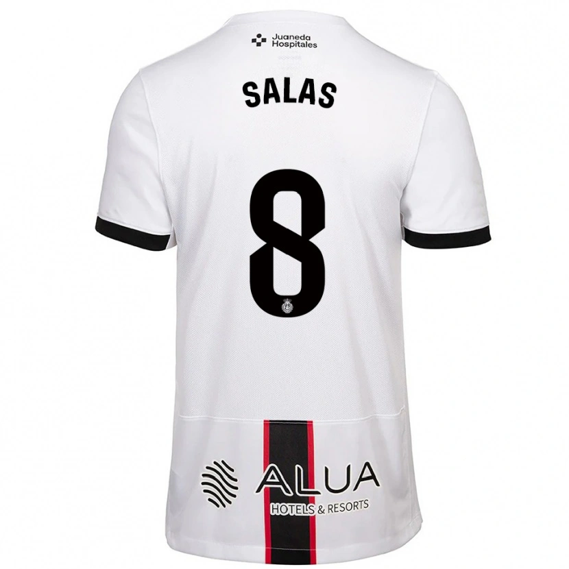Danxen Donna Maglia Jan Salas #8 Bianco Nero Kit Gara Away 2025/26 Maglietta