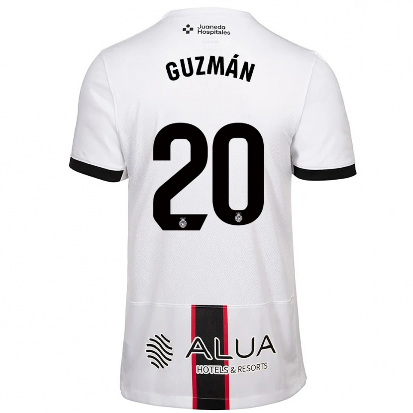 Danxen Donna Maglia Samuel Guzmán #20 Bianco Nero Kit Gara Away 2025/26 Maglietta
