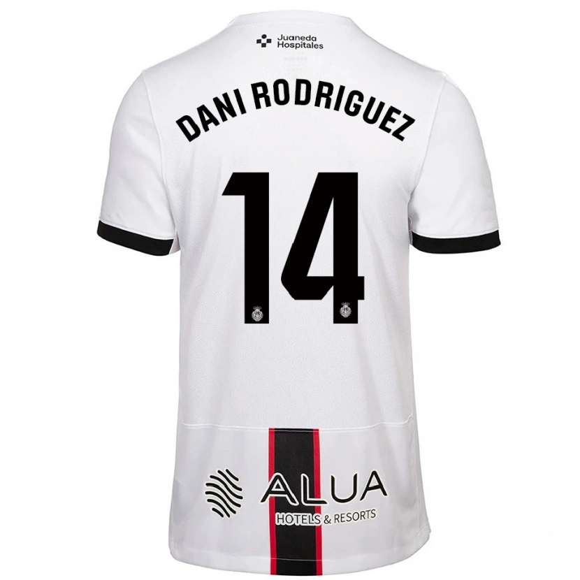Danxen Donna Maglia Dani Rodríguez #14 Bianco Nero Kit Gara Away 2025/26 Maglietta