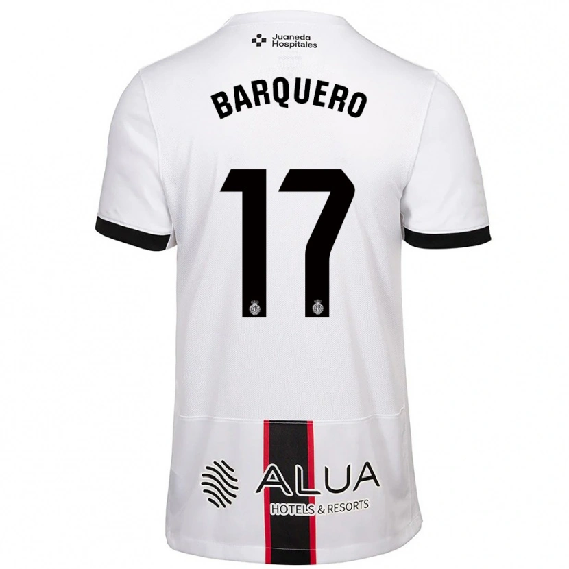 Danxen Donna Maglia Adrián Barquero #17 Bianco Nero Kit Gara Away 2025/26 Maglietta