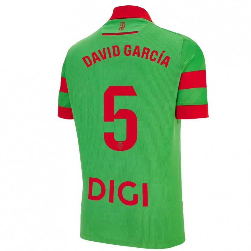 Danxen Donna Maglia David García #5 Verde Rosso Kit Gara Away 2025/26 Maglietta