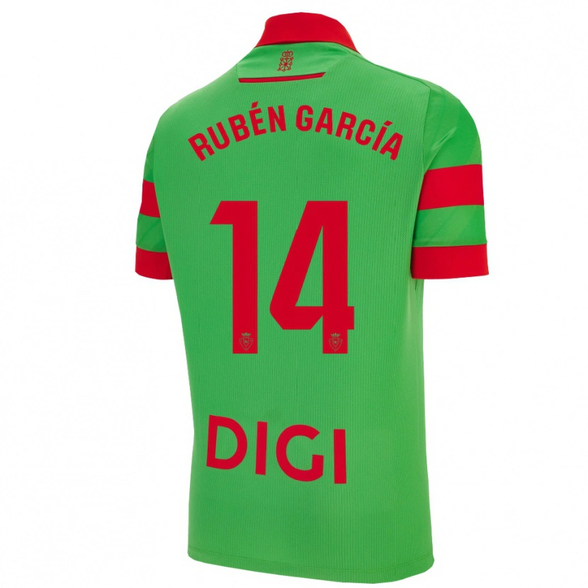 Danxen Donna Maglia Rubén García #14 Verde Rosso Kit Gara Away 2025/26 Maglietta