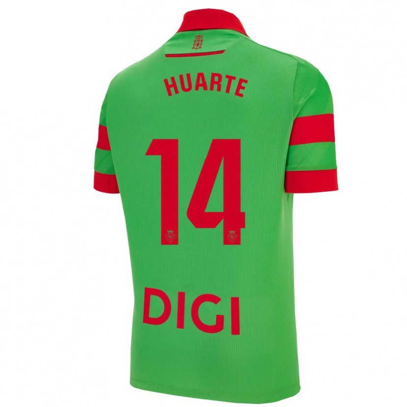 Danxen Donna Maglia Xabi Huarte #14 Verde Rosso Kit Gara Away 2025/26 Maglietta