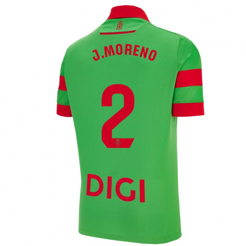 Danxen Donna Maglia Jorge Moreno #2 Verde Rosso Kit Gara Away 2025/26 Maglietta