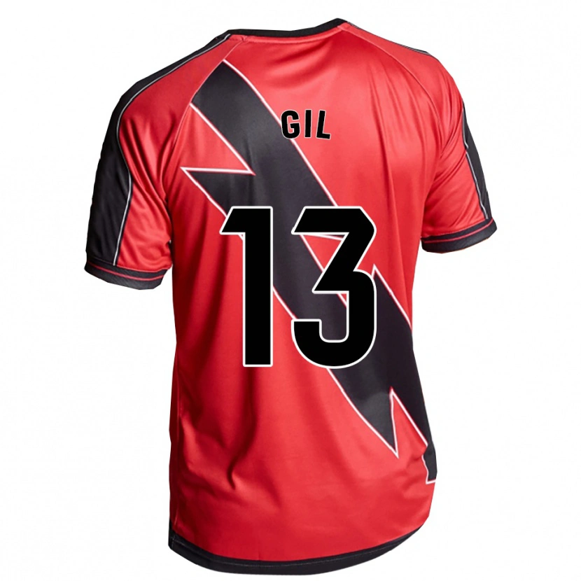 Danxen Donna Maglia Juanpe Gil #13 Rosso Nero Kit Gara Away 2025/26 Maglietta