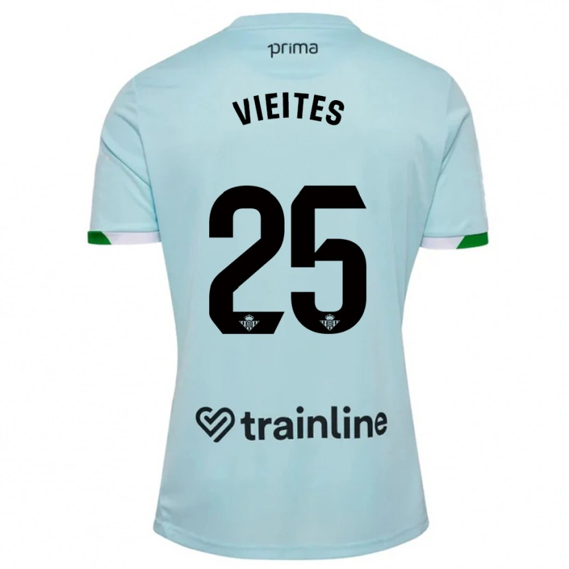 Danxen Donna Maglia Fran Vieites #25 Azzurro Verde Kit Gara Away 2025/26 Maglietta