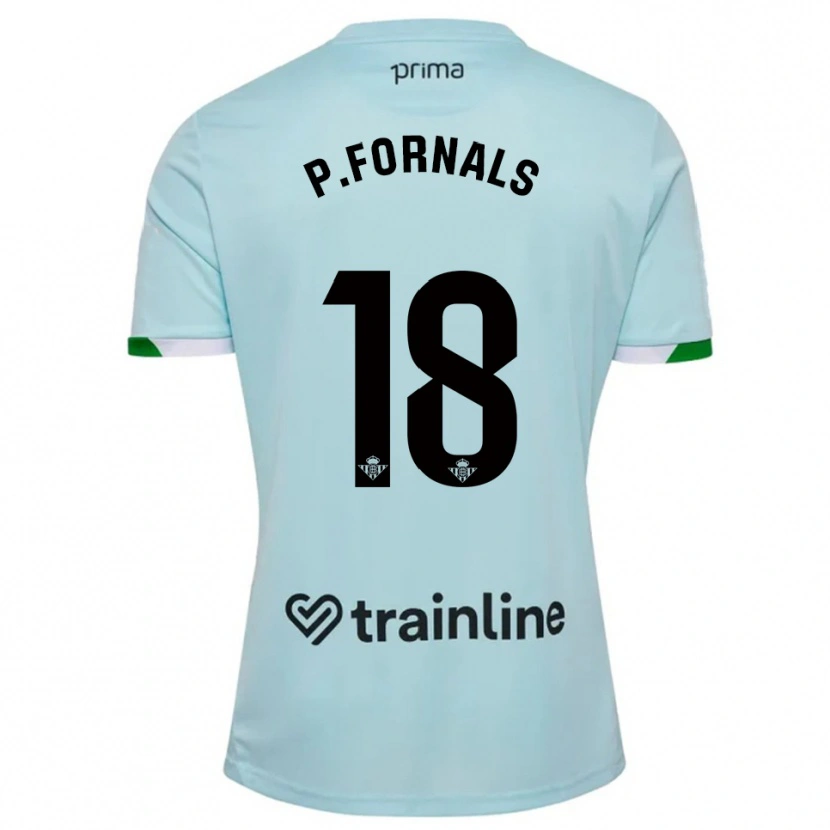 Danxen Donna Maglia Pablo Fornals #18 Azzurro Verde Kit Gara Away 2025/26 Maglietta