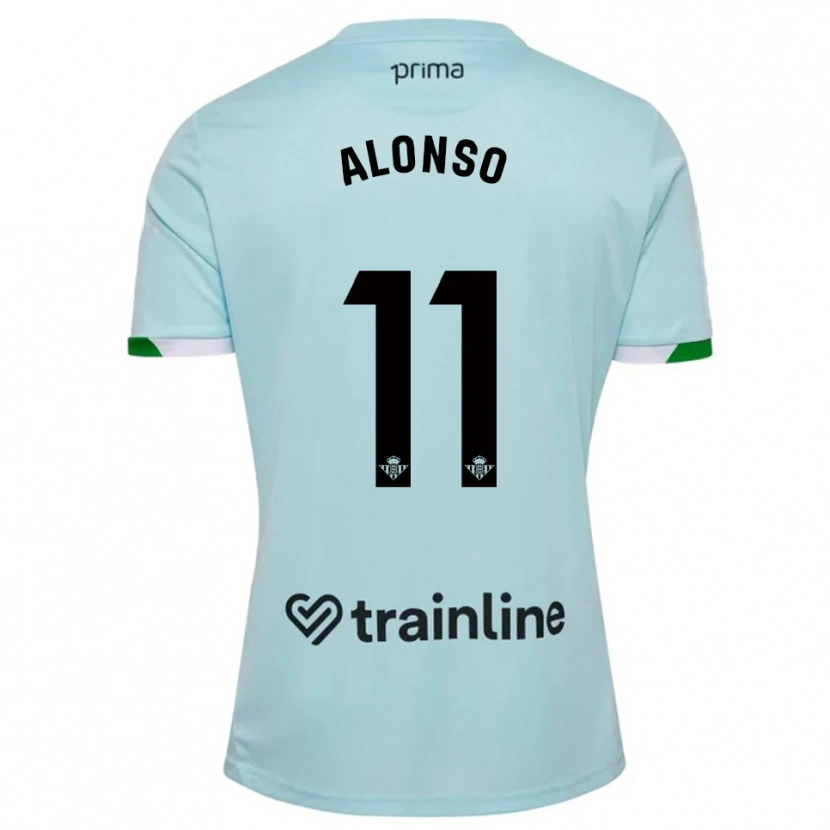 Danxen Donna Maglia Borja Alonso #11 Azzurro Verde Kit Gara Away 2025/26 Maglietta