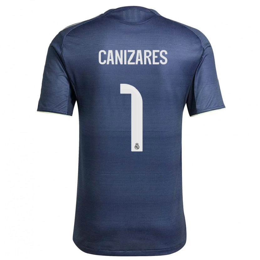 Danxen Donna Maglia Lucas Canizares #1 Blu Scuro Argento Kit Gara Away 2025/26 Maglietta